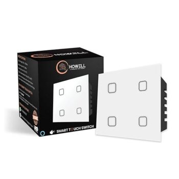 HOWELL Wi-Fi Smart Touch Switch 4 Gang with Alexa & Google Assistant
